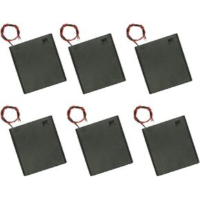 4 AA Battery Holder with Switch and Wires, 6 Pcs 4 x 1.5V AA Battery Holders, 4 AA Battery Box, AA Battery Case, 4 Slots 1.5V Battery Box in Series for DIY