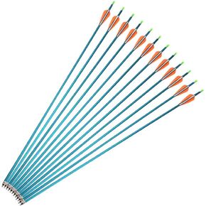 SHARROW 30Inch Archery Aluminum Arrows Target Practice Hunting Arrows Spine 500 with Removable Tips and Arrow Quiver for Compound & Recurve Bow