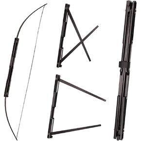 Topbows 57" Folding Bow Black Alloy Archery Bow Right Hand for Hunting or Target