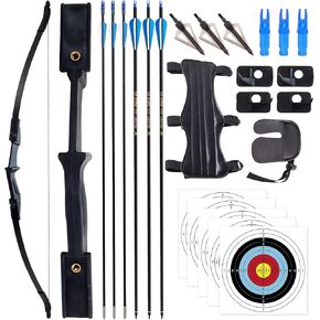 Archery Bow and Arrow - 53" Takedown Ambidextrous Recurve Bow 20LBS 30LBS 40LBS for Adults Youth Beginner Left and Right Handed, Archery Set for Outdoor Target Hunting Training Practice