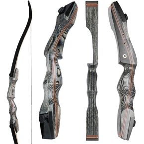 Airobow Takedown Archery Recurve Bow 62 inch Hunting Bow Right and Left Hand Draw Weights in 25-55 lbs