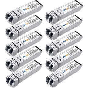 10G Gigabit Single Mode SFP+ LC Module,10G 1310nm SMF, up to 10 km, DDM,10GBase-LR Fiber Transceiver, Compatible with Cisco, Ubiquiti, Mikrotik,Netgear, Dlink,Linksys and More (10 Packs)