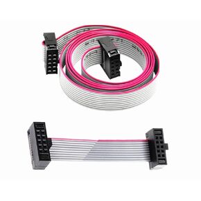 IDC 10 Pins Connector Flat Ribbon Cable Female Connector Length 21cm 2.54mm Pitch 4PCS