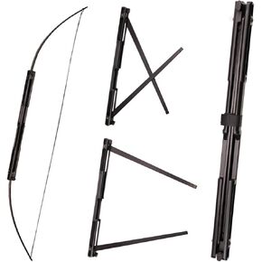 Topbows 57" Folding Bow Black Alloy Archery Bow Right Hand for Hunting or Target