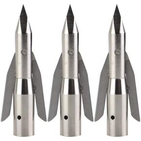 SHARROW 6/12 Pcs Archery Bowfishing Broadheads Stainless Steel Arrowhead Arrow Point Hunting Broadheads 288 Grain 2 Blades Screw in Arrow Tips