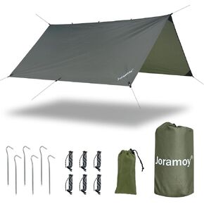 Hammock Rain Fly 10×10FT - Waterproof Camping Tarp Portable Tent Tarp Premium Backpacking Tarp Sheleter with UV Protection Layer for Camping Hiking Outdoor(OdGrreen)