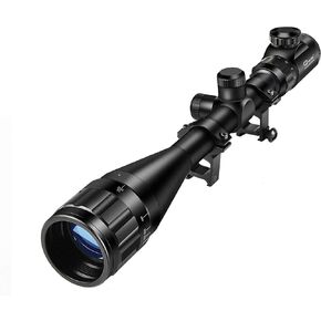 CVLIFE Rifle Scope 6-24x50 AO Red and Green Illuminated Long Range Scope for Hunting with Scope Rings