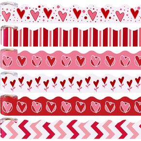 TaoBary 6 Rolls 196.8 ft Back to School Bulletin Board Borders First Day of School Classroom Borders for Bulletin Board Colorful Crayon Pencil Apple Bus Classroom Chalkboard Decoration in Kuwait