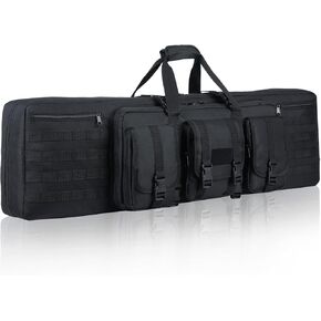AUMTISC Tactical Double Gun Case, Long Rifle Soft Shotgun Bag, Lockable Pistol Shooting Range Backpack for Transportation, 38" 42"