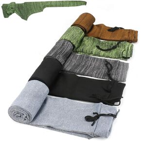 WIOR 5 Pack Gun Sock, 54 Inch Knit Gun Socks for Rifles, Silicone Treated Gun Sleeve Gun Cover with Drawstring Closure for Hunting Dust-proof Anti-rust Moisture-proof