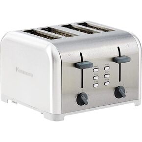 محمصة كينمور، 4 شرائح، فتحات واسعة جدًا، الخبز والخبز وخاصية إزالة الجليد، 9 مستويات تحمير، صينية فتات قابلة للإزالة، خبز التوست الإنجليزي، ستانلس ستيل أبيض in Kuwait