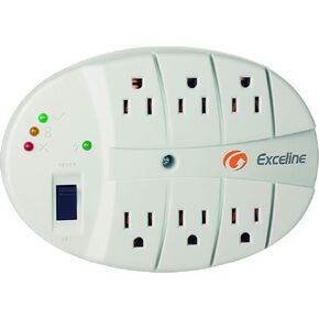 6-Outlet Electronic Surge Protector with Coaxial Protection for Tv's, Audio Equipment, Cable, Video Games, Computers, Printers