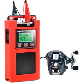 GP20A 14.8V Electric Reel Battery Compatible with Daiwa Tanacom 1000 750 Seaborg 500MJ Leobritz Shimano Plays BeastMaster ForceMaster Fishing Reel Battery with Charger and 1.5M Power Cord