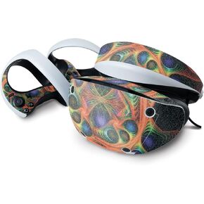 MightySkins Glossy Glitter Skin Compatible with Sony Playstation VR2 - Fabric Fractal | Protective, Durable High-Gloss Glitter Finish | Easy to Apply & Change Styles | Made in The USA