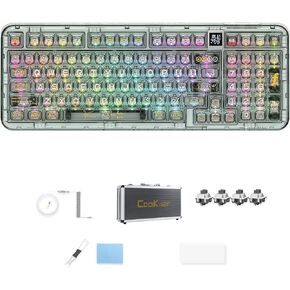 daixiahu Coolkiller CK98 Multi-Connection Mode/2.4G/BT/Full-Key Conflict-Free hot-swappable Mechanical Keyboard Suitable for Gaming and Office Customizable OLED Screen Image