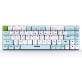 Dual Mode 2.4G/BT Wireless Mechanical Keyboard Red Switch Gaming Keyboard 68 Keys White & Blue | Office Keyboard | PC Gaming Keyboards | Bluetooth Keyboard | Mechanical Gaming Keyboard