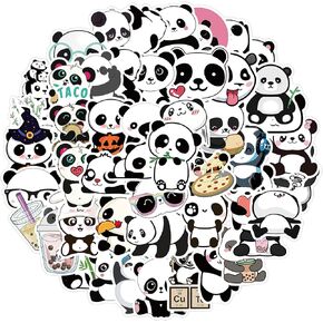 50pcs Panda Stickers Cute Cartoon Animal Stickers for Kids Teens,Aesthetic Vinyl Stickers for Water Bottle Laptop Skateboard Fridge Desk Bike