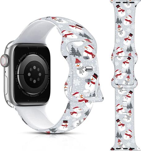Christmas Fall Halloween Watch Band for Apple Watch, Silicone Holiday Hello Autumn Printed Strap Replacement for iWatch 1 2 3 4 5 6 7 8 Ultra 38mm 40mm 41mm 42mm 44mm 45mm 49mm , Thanksgiving gift for women men in Kuwait