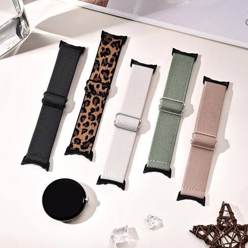 5 قطع من النايلون القابل للتمدد متوافقة مع ساعة Google Pixel Watch 3 مقاس 41 مم/ساعة Google Pixel 2/سوار ساعة Google Pixel للنساء والرجال، أشرطة مرنة قابلة للتعديل وأساور معصم رياضية ناعمة in Kuwait