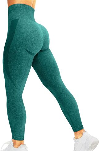 HIGORUN Women Seamless Leggings Smile Contour High Waist Workout Gym Yoga Pants in Kuwait