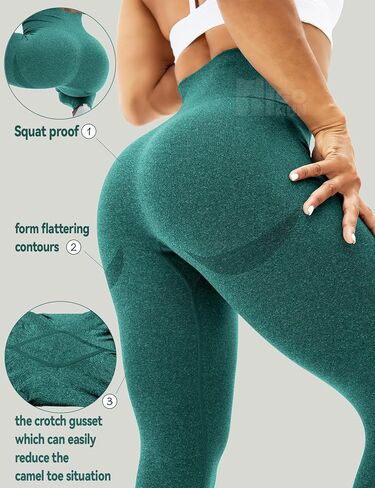 HIGORUN Women Seamless Leggings Smile Contour High Waist Workout Gym Yoga Pants in Kuwait