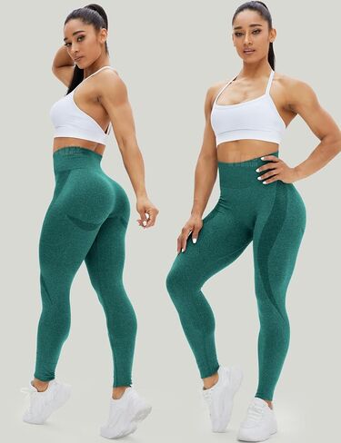 HIGORUN Women Seamless Leggings Smile Contour High Waist Workout Gym Yoga Pants in Kuwait