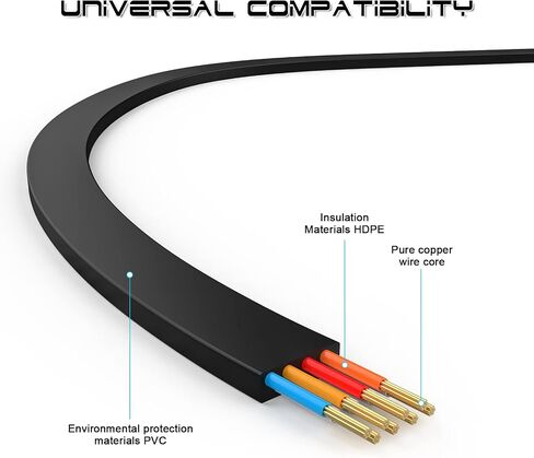 Cat 6 Ethernet Cable 100 ft,High Speed Flat White Cat 6 Internet Network Patch Cord,Long Ethernet Cable with Snagless Rj45 Connectors and Cable Clips-(100 Feet) in Saudi Arabia