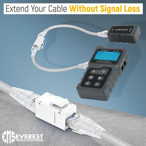 مقرنة حجر الزاوية Everest RJ45 CAT6 باللون الأبيض (24 حزمة) - مقرنة RJ45، مقرنة إيثرنت، مقرنة Cat6، مقرنة إيثرنت كيستون، مقرنة Cat 6، مقابس Cat6 Keystone، مقبس Cat 6 Keystone، مقرنة RJ45 Keystone in Saudi Arabia