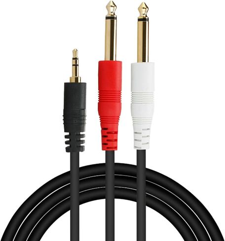 1/8 TRS to Dual 1/4 Audio Cable, 3.5mm TRS to 6.35mm Dual 1/4 TS Mono Y Splitter Audio Cable Adapter for SMA rtphone, Computer, Mixer, Amplifier Speaker, Home Stereo System (5FT) in Saudi Arabia