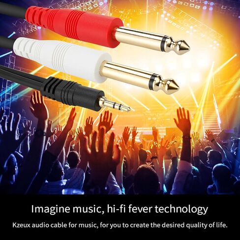 1/8 TRS to Dual 1/4 Audio Cable, 3.5mm TRS to 6.35mm Dual 1/4 TS Mono Y Splitter Audio Cable Adapter for SMA rtphone, Computer, Mixer, Amplifier Speaker, Home Stereo System (5FT) in Saudi Arabia