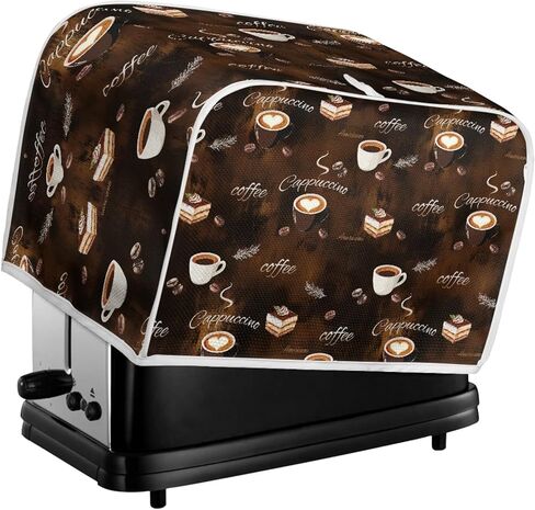 Mumeson Coffee Print Toaster Covers Kitchen Accessories Decor Bread Maker Oven Protector Covers 2 Slice Toaster Dust Proof Fingerprint Covers Kitchen Decoration in Kuwait