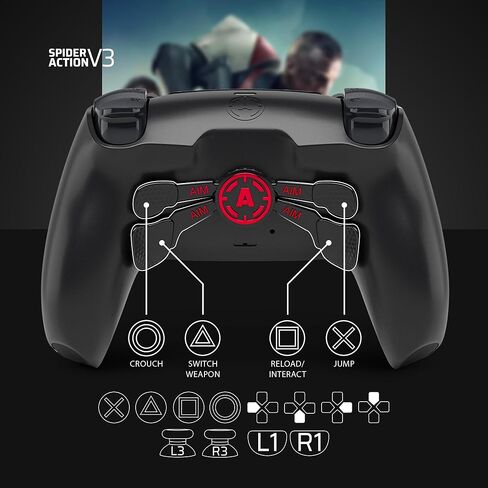 وحدات تحكم AimControllers متوافقة مع وحدة تحكم PS5 والكمبيوتر الشخصي | وحدة تحكم ألعاب لاسلكية مخصصة مع 4 مجاذيف V3 خلفية قابلة لإعادة التعيين | اكسسوارات العاب الكترونيات | أهيغاو in Kuwait