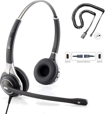 TruVoice Agent HD-750 Headset with HD Sound and Ultra Noise Canceling Microphone - Compatible with Cisco 6XXX, 78xx and 88xx Series Phones and 7931 7940 7941 7942 7945 7960 7961 7962 7965 7970 7975 in Saudi Arabia