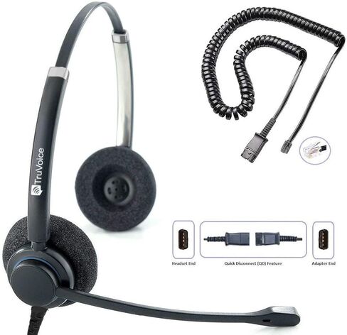 TruVoice Agent HD-750 Headset with HD Sound and Ultra Noise Canceling Microphone - Compatible with Cisco 6XXX, 78xx and 88xx Series Phones and 7931 7940 7941 7942 7945 7960 7961 7962 7965 7970 7975 in Saudi Arabia