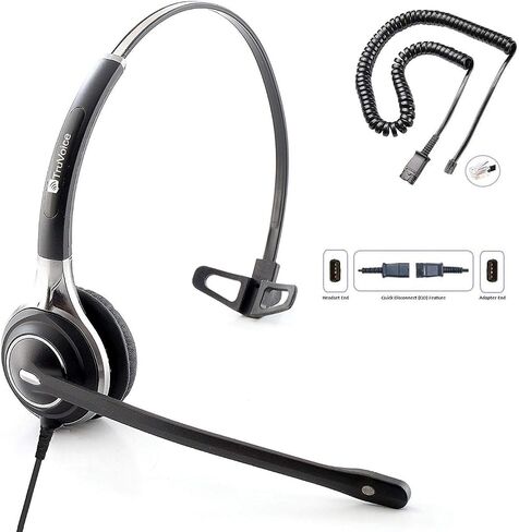 TruVoice Agent HD-750 Headset with HD Sound and Ultra Noise Canceling Microphone - Compatible with Cisco 6XXX, 78xx and 88xx Series Phones and 7931 7940 7941 7942 7945 7960 7961 7962 7965 7970 7975 in Saudi Arabia