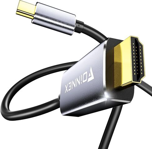 كابل FOINNEX USB C إلى HDMI 4K، كابل HDMI من النوع C بطول 6.6 قدم أحادي الاتجاه لسلسلة iPhone 15 وMacBook وiMac وiPad Pro وSurface in Kuwait