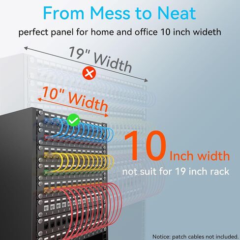 Patch Panel 12 Port Cat6 10 Inch with Coupler Keystone, Cat6 Network Patch Panel 10G No Punch Down, Time-Saver Ethernet 1U Rj45 Patch Panel, Rackmount Mini Coupler Patch Panel in Kuwait
