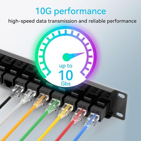 Patch Panel 12 Port Cat6 10 Inch with Coupler Keystone, Cat6 Network Patch Panel 10G No Punch Down, Time-Saver Ethernet 1U Rj45 Patch Panel, Rackmount Mini Coupler Patch Panel in Kuwait