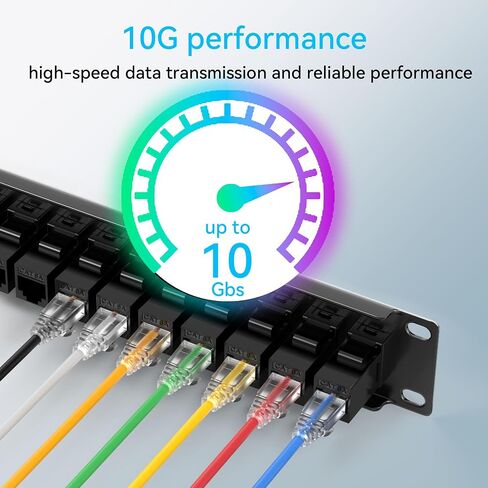 Patch Panel 12 Port Cat6 10 Inch with Coupler Keystone, Cat6 Network Patch Panel 10G No Punch Down, Time-Saver Ethernet 1U Rj45 Patch Panel, Rackmount Mini Coupler Patch Panel in Kuwait