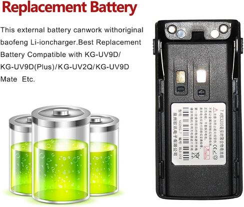 Wouxun Battery Replacement 7.4V 3200mAh for Wouxun KG-UV9D KG-UV9Dplus KG-UV9D Mate Two Way Radio with Type C Charger Cable in Saudi Arabia