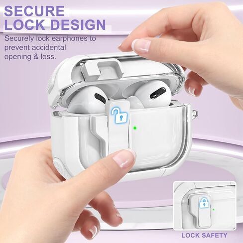 حافظة شفافة لحافظة AirPods Pro الجيل الثاني/الأول، حافظة قفل آمنة لجهاز Apple Airpod Pro 2&1 Gen مع حزام معصم من السيليكون وسلسلة مفاتيح حلوى لطيفة للنساء، وردي in Kuwait