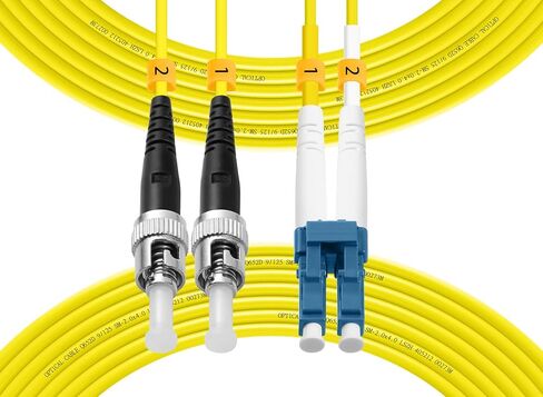 Fibergaga-OS2 LC/UPC to ST/UPC Fiber Patch Cable,Single-Mode Fiber, Duplex 9/125µm,OD 2.0mm Fiber Optic Cable,Jumper Optical Patch Cord,Length Option: 1M(3ft)-100M(328ft)-2M(7ft) in Kuwait