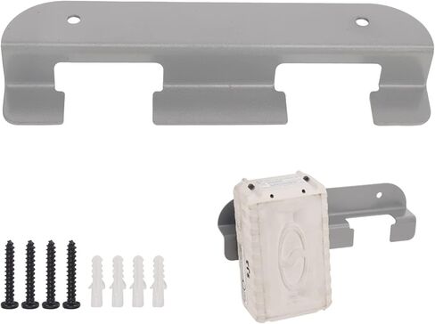 حامل بطارية معدني عالي الجودة بفتحتين من Fennoral لبطارية Snow Joe 24VBAT 24 فولت 2.0 أمبير، حامل بطارية يناسب ورش العمل/الأرفف المختلفة - رمادي (2) in Kuwait