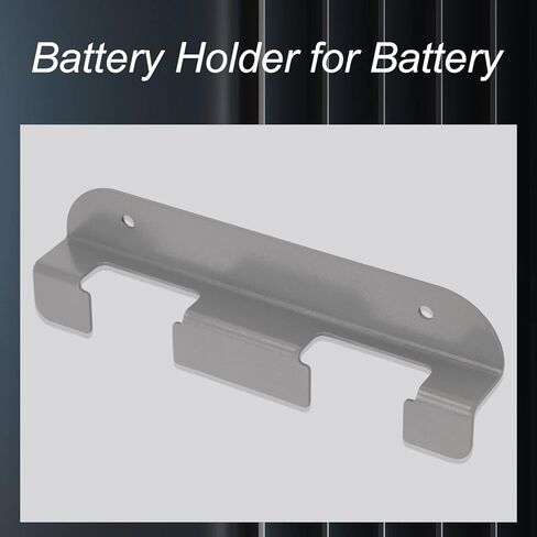 حامل بطارية معدني عالي الجودة بفتحتين من Fennoral لبطارية Snow Joe 24VBAT 24 فولت 2.0 أمبير، حامل بطارية يناسب ورش العمل/الأرفف المختلفة - رمادي (2) in Kuwait