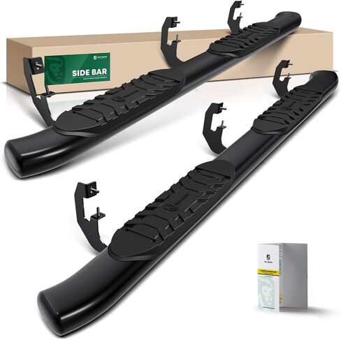YHTAUTO 5 Inch Running Boards Side Steps Compatible with 2019-2025 Ram 1500(Excl. Ram 1500 Classic), Extended/Quad Cab, Oval Bent Ends Stainless Steel Polished Chrome, Truck Cab Side Step Rails in Saudi Arabia