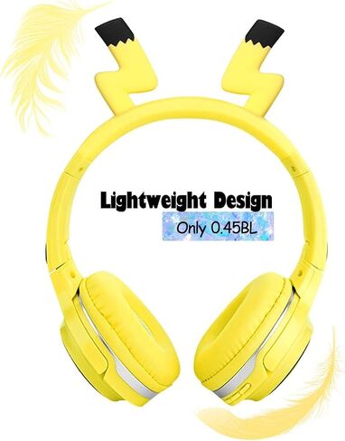 Kids Wireless Bluetooth Headphones,Yellow Cute over-Ear Headphones with Built-in Microphone,Wireless and Wired Kids Foldable Headset for Boys Girls Birthday Xmas Gifts,Phones,Tablets,PC,Laptop in Saudi Arabia