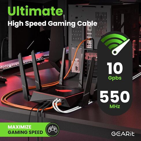 GearIT Cat 6 Ethernet Cable 1.5 ft 18-Inch (24-Pack) - Cat6 Patch Cable, Cat 6 Patch Cable, Cat6 Cable, Cat 6 Cable, Cat6 Ethernet Cable, Network Cable, Internet Cable - Orange 1.5 Feet in Saudi Arabia