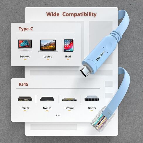 USB-C Cisco Console Cable,OIKWAN 6ft USB Type C to RJ45 Serial Adapter Essential Accessory of Cisco, NETGEAR, Ubiquity, LINKSYS, TP-Link Routers/Switches for Laptops in Saudi Arabia