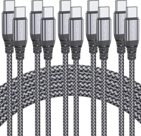 Short USB C to USB C 60W Cable(2 Pack 0.5Ft), Type C Fast Charging Nylon Braided Cord Compatible with iPhone 16/15 Pro/15 Pro Max Android Samsung Galaxy S24/S23/S22/ Ultra,Air 2020, iPad Pro,Google in Kuwait