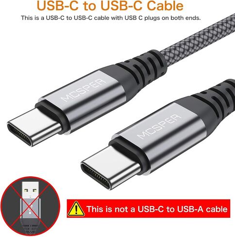 Short USB C to USB C 60W Cable(2 Pack 0.5Ft), Type C Fast Charging Nylon Braided Cord Compatible with iPhone 16/15 Pro/15 Pro Max Android Samsung Galaxy S24/S23/S22/ Ultra,Air 2020, iPad Pro,Google in Kuwait